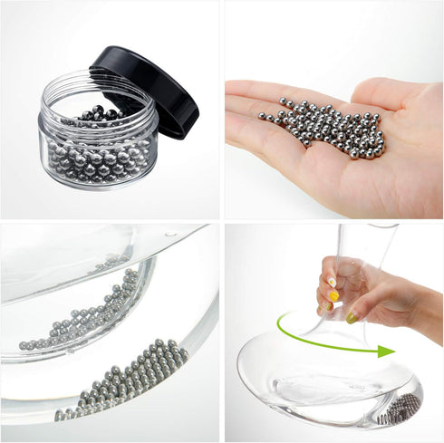 Boao 3 Pcs Decanter Cleaning Brush - Flexible Bottle Cleaning Brush Set with Cleaning Beads for Goblets and Glasses