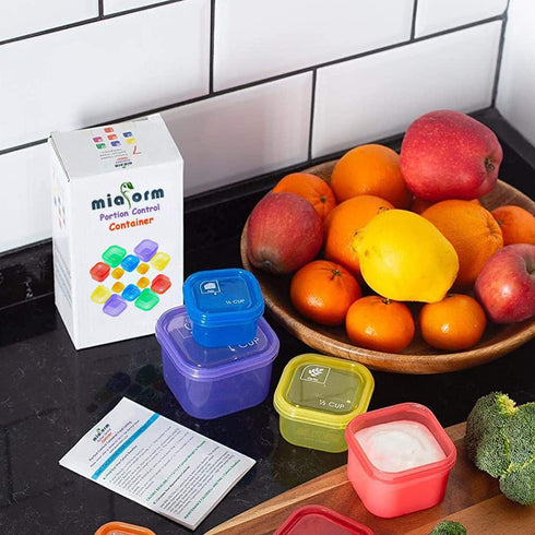 21 Day Portion Control Container Kit for Weight Loss, 21 Day Tally Chart with e-Book, 7 Labeled Pcs