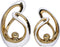 JKUDTQL 2 PCS White Gold Decor Accent Ceramic Statue White Mid Century Modern