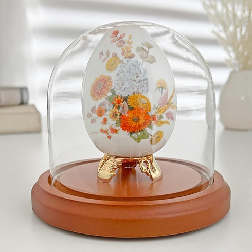 Plymor 4" x 4" Glass Display Dome Cloche, Walnut MDF Base