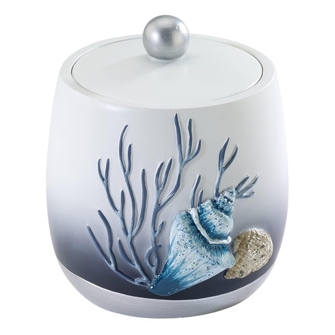Avanti Linens Covered Jar, Multipurpose Countertop Organizer, Home Decor Inspired by Oceanscape (Blue Lagoon Collection)
