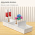 Desk Drawer Organizer Tray, 4 PCS Plastic Office Organizer Set with Non-Slip Silicone Pads, White