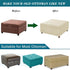 ANWUCHEN 18x30x25 inches, 0.45 lbs, Ottoman Cover - High Stretch Knitted Jacquard Fabric, Medium Beige, Square
