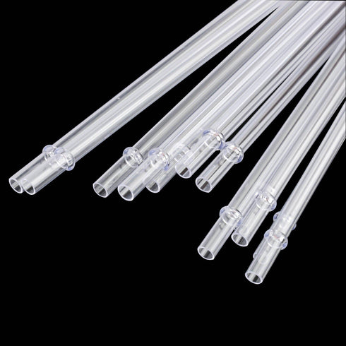 Dakoufish 9 Inch Clear Reusable Plastic Drinking Straws, Set of 12 with Cleaning Brush for Mason Jars