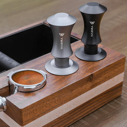 YMWVH 53.3mm Premium Barista Espresso Tamper, Silver with Dual Spring Loaded 100% Stainless Steel Base