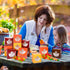 AnyDesign 24Pcs Fall Treat Boxes, 4 Colors Cardboard Box with Maple Leaf Shape Window for Cookie Party Favors