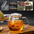4 Pack 17.6oz/520ml DOPUDO Glass Teacups Glass Tea Cup with Infuser and Lid, Large Borosilicate Teacup,Tea Clear Mug