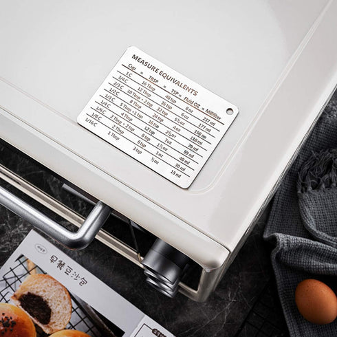 Magnetic Kitchen Baking Conversion Chart, Stainless Steel Refrigerator Magnet for Cups, Tablespoons, Teaspoons, Fluid Oz