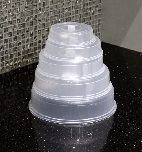 5 Piece Ventilated Microwave Covers, Adjustable Steam Vents, BPA Free Mixed Sizes for Large & Small Food Plates