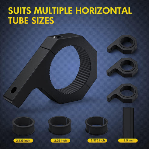Nilight 2PCS Roll Bar Clamps Mounting Brackets, LED Light Mount Clamps Fit on 2.135" to 2.5” Bull Bars