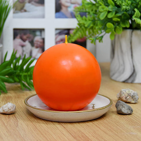 Zest Candle Ball Candles, 2-Piece, 4-Inch, Orange
