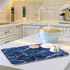 Super Absorbent Dish Drying Mat, Microfiber Fast-Drying Dish Mat, 16" x 18", Kitchen Dish Drying Pad, Navy Blue Marble