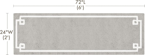 Madison Park Evan 100% Cotton Bathroom Rug, Non-Slip Backing, Luxurious Tufted Plush Bath Mat, 24x72, Grey