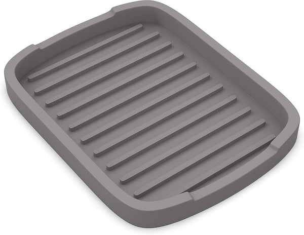 Silicone Sponge Holder - Soap Tray, 5.9" X 4.33", 1-Pack (Gray)