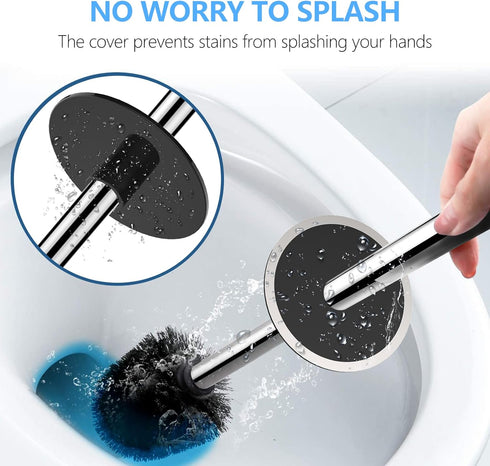 SetSail Toilet Brush, Compact Toilet Bowl Brush and Holder with 304 Stainless Steel Handle, 2 Packs