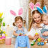 XinblueCo Plush Easter Bunny Basket - Personalized Egg Hunting Easter Bags with Long Plush Ear, Bunny Tote Bags for