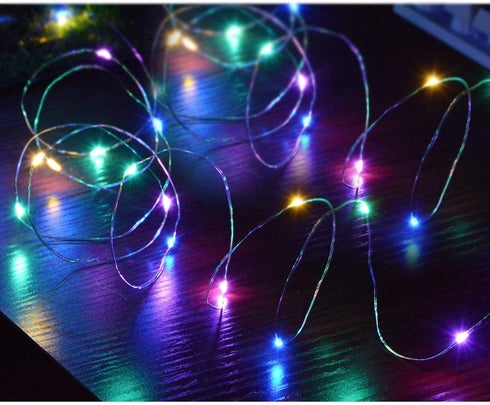 4-Pack 50 LEDs Multicolored Christmas Fairy Lights, Battery Operated Mini LED String Lights