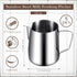 Dandat 8 Pcs Milk Frothing Pitcher Set - 12 Oz Stainless Steel Frother Cup for Espresso and Latte Art