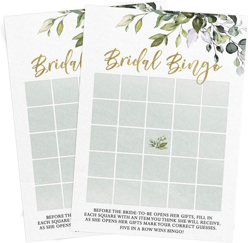 Set 5 50 Printed Party Bridal Shower Game Fun Games and Activities for Guests, Includes Bingo, Trivia, and Advice