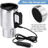 12V 450ml Stainless Steel Car Heating Cup, Electric Travel Mug for Heating Water, Coffee, Milk, Tea