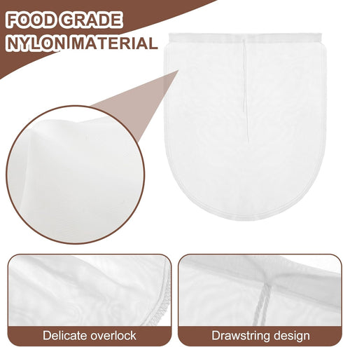 COMNICO 3 Pack 12" 10" Cheese Bags, x Nylon Reusable Fine Mesh Cheesecloth Strainer Nut Tea Beer Juice Filter Cloth