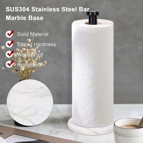 NearMoon Standing Paper Towel Holder, Kitchen Countertop Roll Holder for Standard or Jumbo-Sized with Marble Base,