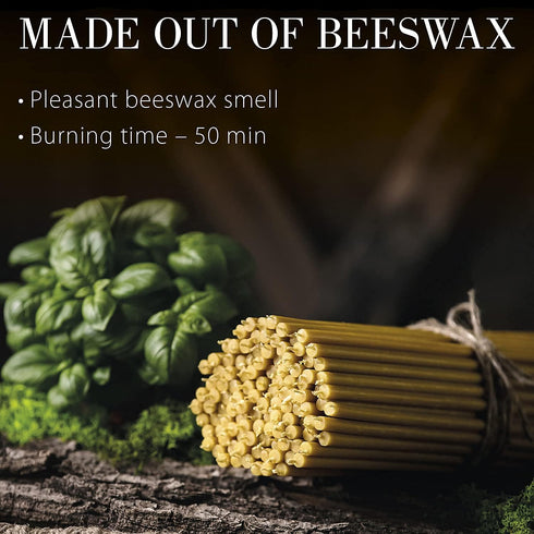 Danilovo Pure Beeswax Candles, Honey-Scented Decorative Thin Taper Candles, Pack of 100 pcs, 6.5 x 0.22 inch