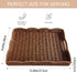kumet Serving Tray with Scalloped Edge, Rectangular Wicker Tray with Handles, Ideal for Breakfast or Meals in Bed