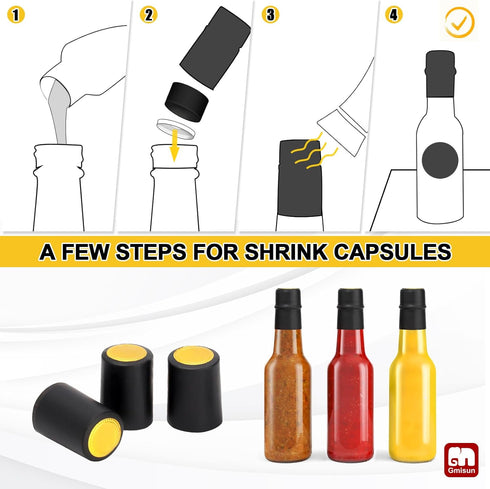 3 oz, 24 Pack GMISUN Mini Hot Sauce Bottles Ginger Shot Bottles with Shrink Capsules, Glass Mini Wine Bottle