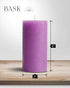 Bask Mottled Pillar Candles - Set of 6, 3" x 6" Dripless Unscented Purple Candles for Home Decor & Relaxation