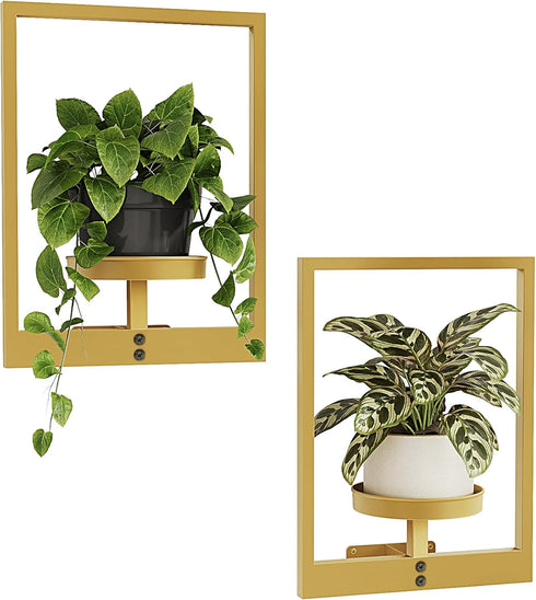 Bamworld Gold Plant Stand Indoor, Plant Hanger Wall Planters for Indoor Plants