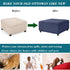 HFCNMY Stretch Knitted Jacquard Thick Washable Storage Ottoman Slipcover Foot Stool Cover with Elastic Bottom Blue
