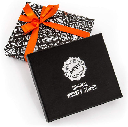 Premium Whiskey Stones Gift Set, 12 Pcs Marble Reusable Ice Cubes and Bag, Whiskey, Bourbon, Cognac, Scotch, Gin, Wine