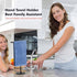 Black Hand Towel Holder Stand for Bathroom Vanity, Stainless Steel T-Shape Freestanding Towel Rack for Kitchen