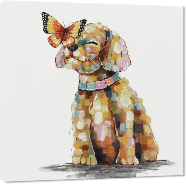 SEVEN WALL ARTS Dog Canvas Wall Art Colorful Animal Picture Pet Puppy