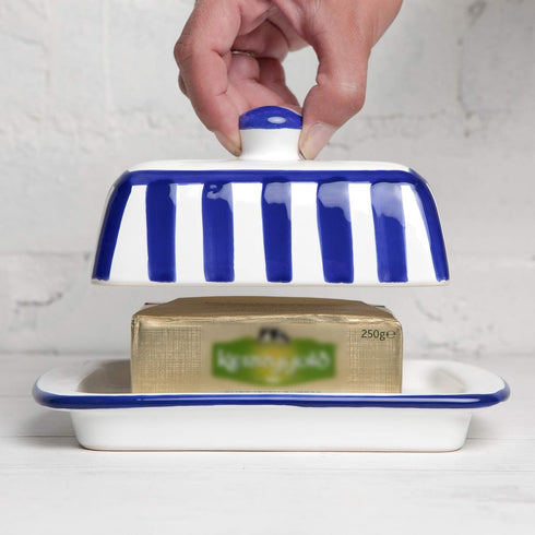 Countertop, City to Cottage Large Butter Dish with Lid for Ceramic Butter Keeper, Butter Container with Knob Handle