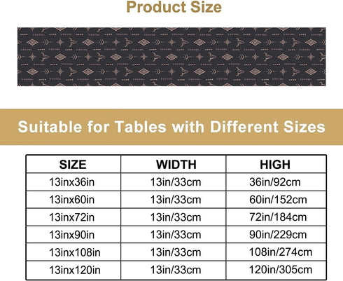 Nitmbi 13x72inch Halloween Table Runner,Buffalo Plaid Gnome Bat Pumpkin Ghost Pattern Retro Table Runner for Coffee
