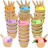 Hbaushun 26 Pack Plastic Ice Cream Bowls with Spoons,Reusable Plastic ice Cream Cups,Cartoon