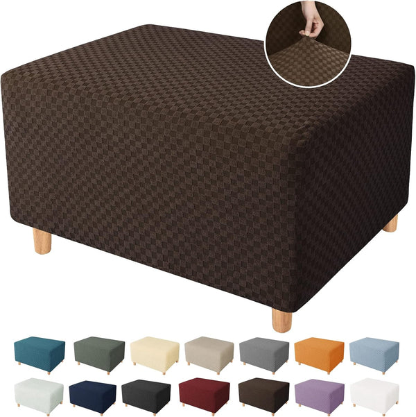 YEMYHOM Ottoman Cover Latest Jacquard Design High Stretch Folding Storage Footstool Protector