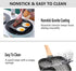 JUSTUP Nonstick Egg Frying Pan, 3-in-1 Divided Grill Frying Pan, Heat Resistant Handle for Breakfast Cooking