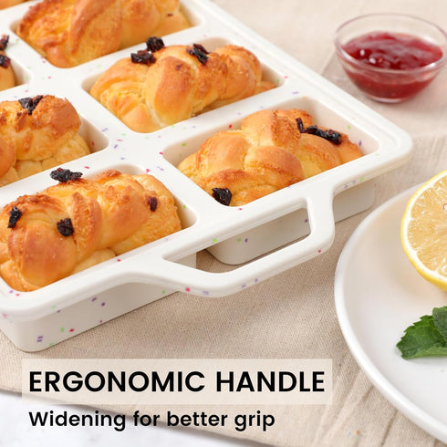 Silicone Mini Loaf Pans with Metal Reinforced Frame - 2 Pack Non-stick Baking Pan for 8-Cavity Tiny Banana Bread