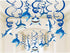 Shark Party Supplies Hanging Swirls, 30 PCS Kids Birthday Decorations for Shark Sea Themed Splash Ceiling Foil Ornaments