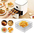 Square Air Fryer Rack, 3 Layer Stainless Steel Stackable Dehydrator Rack with Anti-Scalding Clip, Air Fryer Accessories