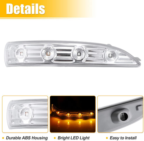 X AUTOHAUX Car LED Front Right Side Mirror Turn Signal Light for Hyundai Tucson 2010-2014