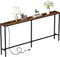 70.8" Console Table with Power Outlet, Wood Narrow Sofa Platform with Charging