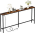 70.8" Console Table with Power Outlet, Wood Narrow Sofa Platform with Charging