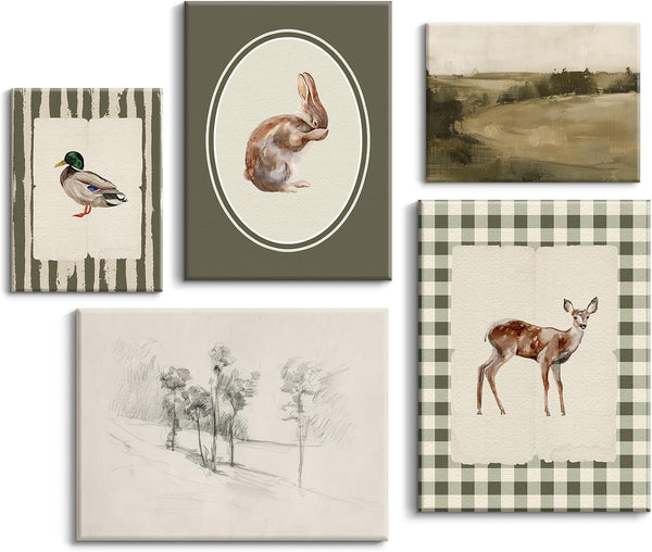 SYYANKK Vintage Nursery Wall Art Kids Canvas Poster Baby Boy Room Wall Decor