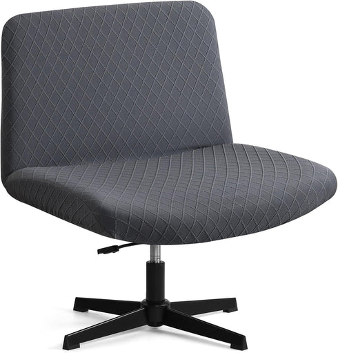 Armless Criss Cross Office Desk Chair Cover, Waterproof Stretch Jacquard Slipcover for Mid Back Wide Seat Gaming Chair