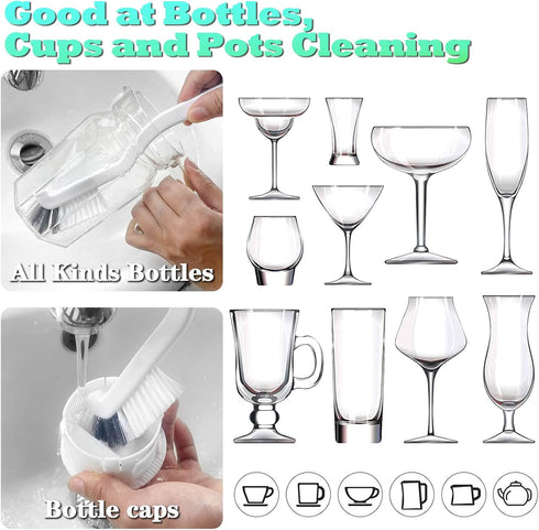 HONGSAGE 2Pcs Cleaning Brushes, Multi-Purpose Right Angle Brush Scrubbing Kitchen Coffeeroom Tearoom Deep Cleaning Edge