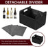 12 Bottle Wine Carrier - Collapsible Premium Felt Tote with Handles for Travel, Party, Picnic, Black